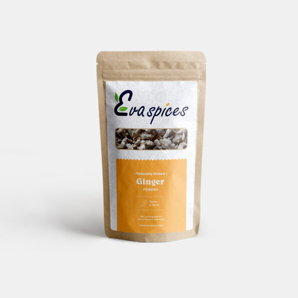 Eva Spices Ginger Powder, finely ground for a warm, spicy flavor.
